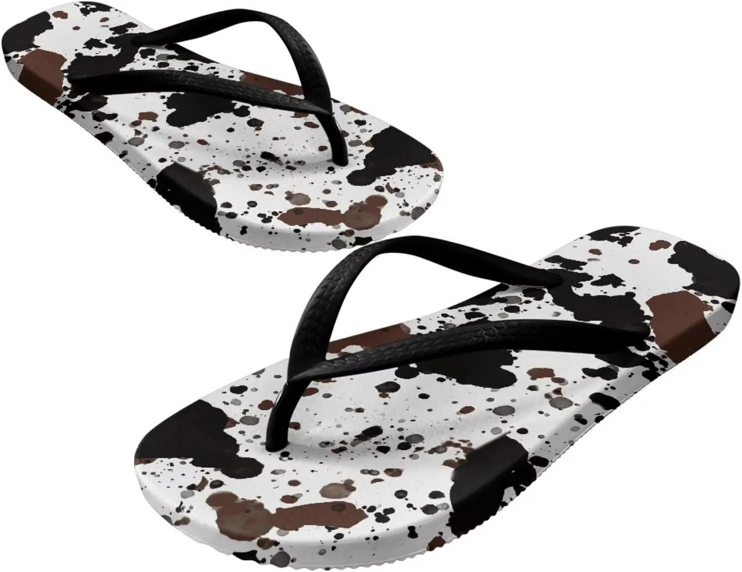 GOSTONG Women's Vacation Sandals Soft Non-Slip Flip Flops Lightweight Beach Pool Sandals Summer Slippers for Teen Girls Black Strap Size 5.5-9.5