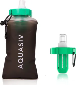 Gravity Water Filter Kit - HFM Carbon & Pre Filter, Portable Squeeze Pouch - Reliable Camping & Hiking