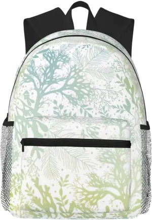 Green Sea Blue Seaweed Print Lightweight And Comfortable Duffel Bag, Casual Daypack, Multipurpose Backpack