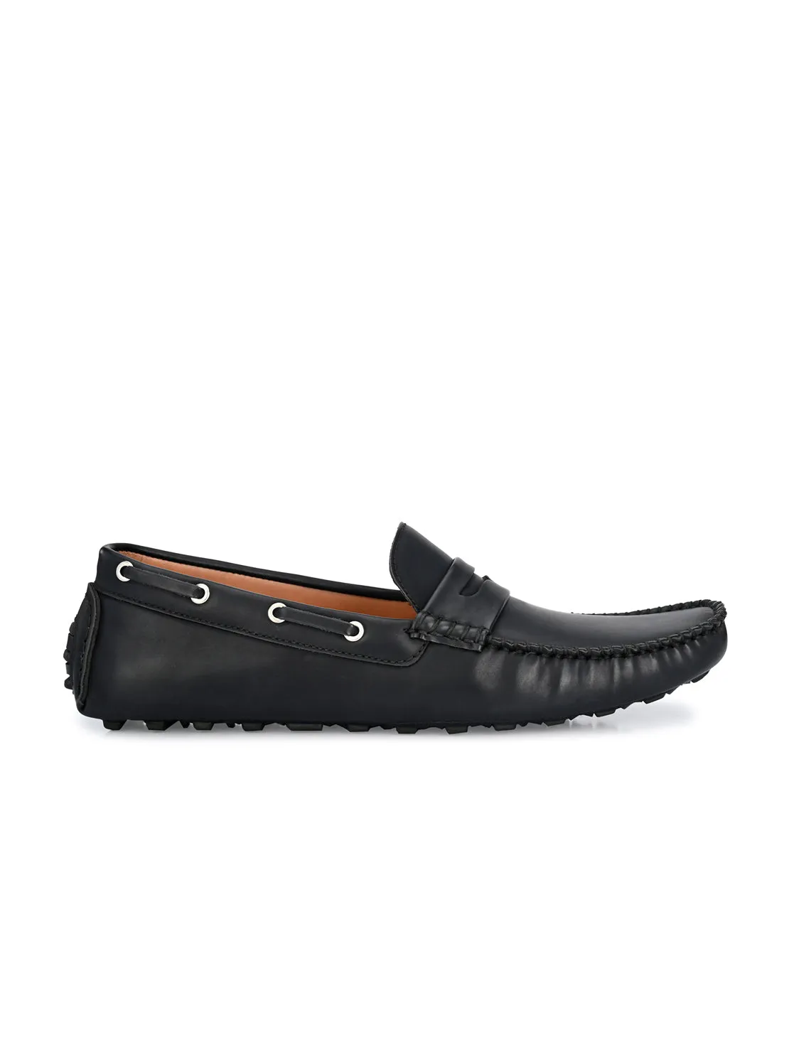 Guava Men's Black Casual Slip On Driving Loafers (GV15JA745)