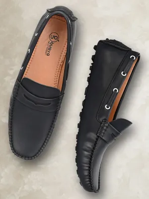 Guava Men's Black Casual Slip On Driving Loafers (GV15JA745)