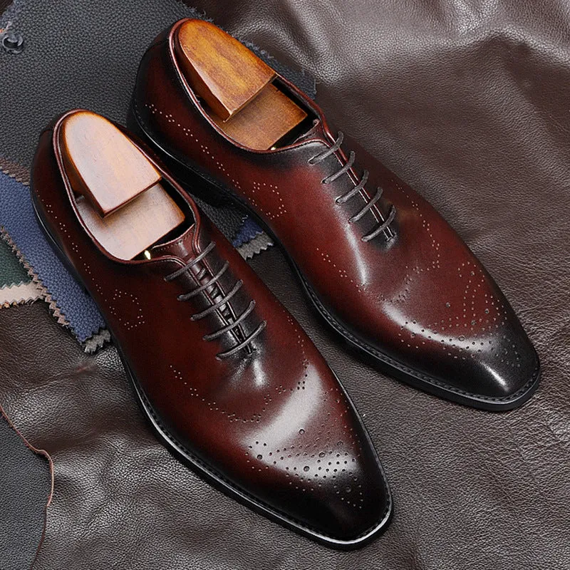 Handmade Premium Polished Leather Oxford Dress Shoes
