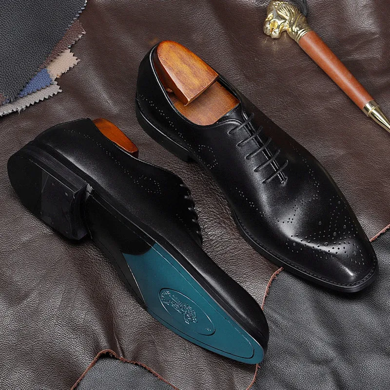 Handmade Premium Polished Leather Oxford Dress Shoes