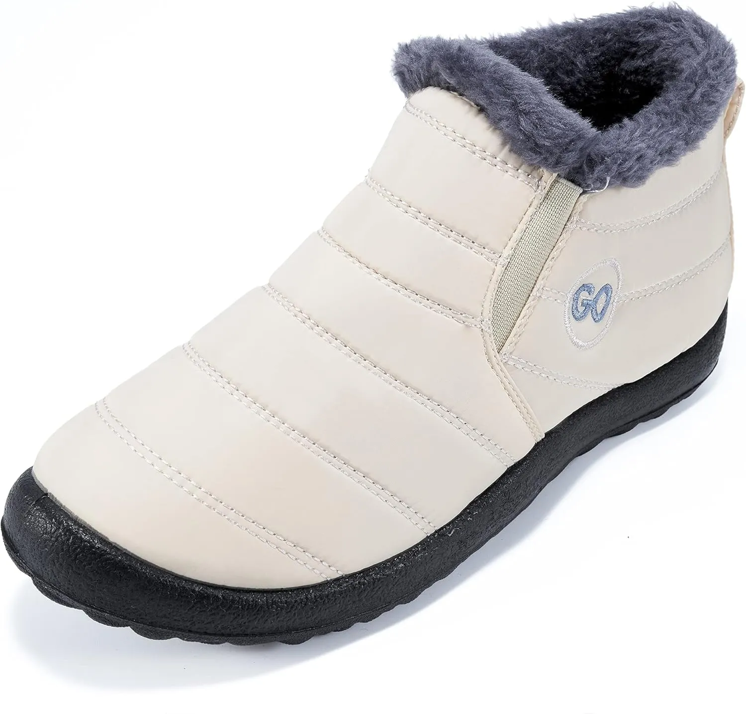 HARENCE Snow Boots for Women Winter Boot with Comfortable Warm Fur Lined Ankle Booties Outdoor Slip On Waterproof Short Boots