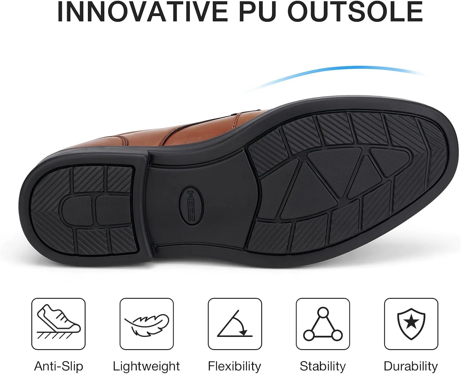 HEEZ Mens Dress Shoes Oxford Shoes for Men Split Leather Comfortable Nonslip Formal Business Shoes