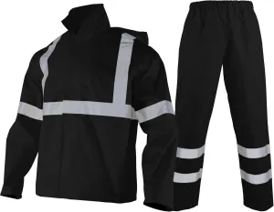 High Visibility Rain Jacket Waterproof for Men Class 3 Hi Vis Safety Rain Suit Jacket and Pants