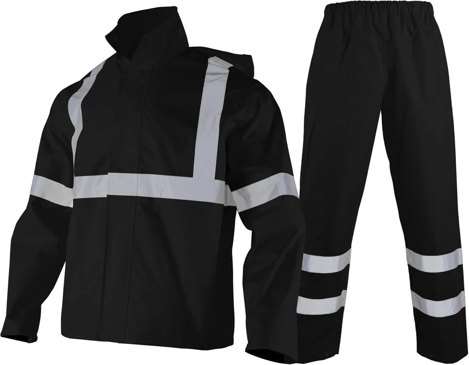 High Visibility Rain Jacket Waterproof for Men Class 3 Hi Vis Safety Rain Suit Jacket and Pants