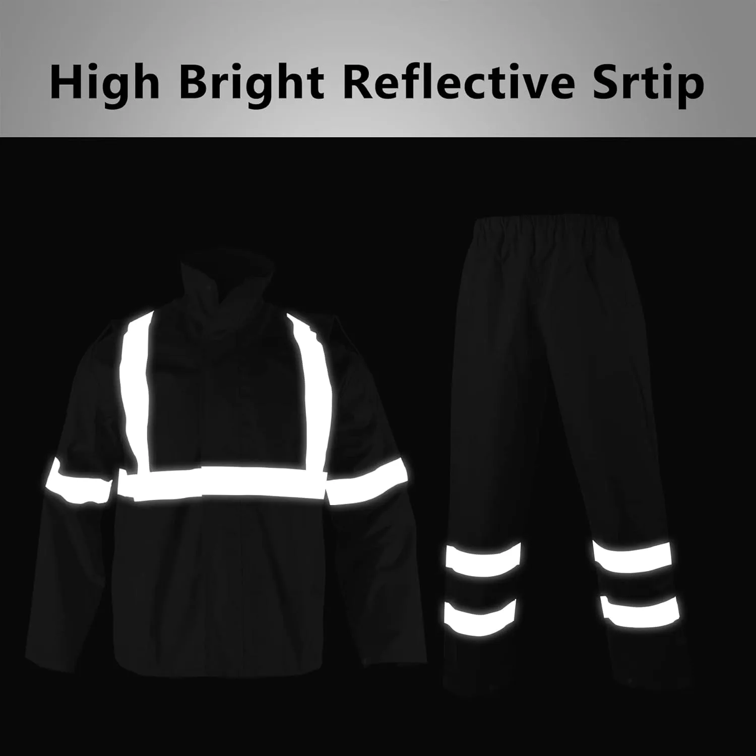 High Visibility Rain Jacket Waterproof for Men Class 3 Hi Vis Safety Rain Suit Jacket and Pants