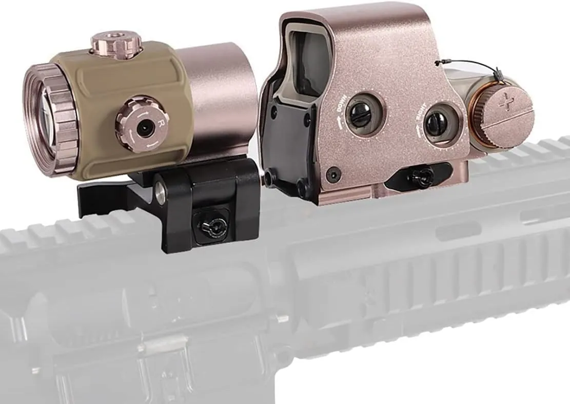 Holographic 558 Sights Red Green Dot Sight Scope with G33/G43/G45 3X/5X Magnifier Switch to Side Quick Detachable QD Mount