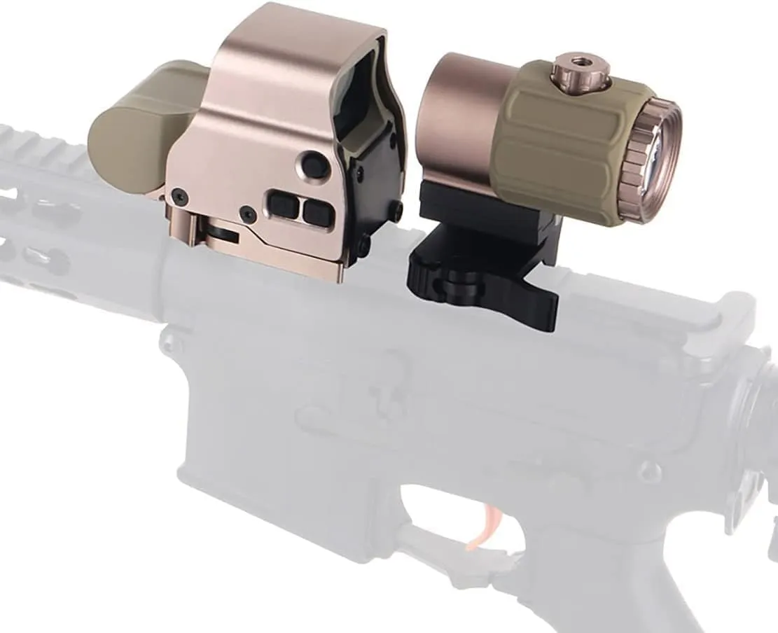 Holographic 558 Sights Red Green Dot Sight Scope with G33/G43/G45 3X/5X Magnifier Switch to Side Quick Detachable QD Mount