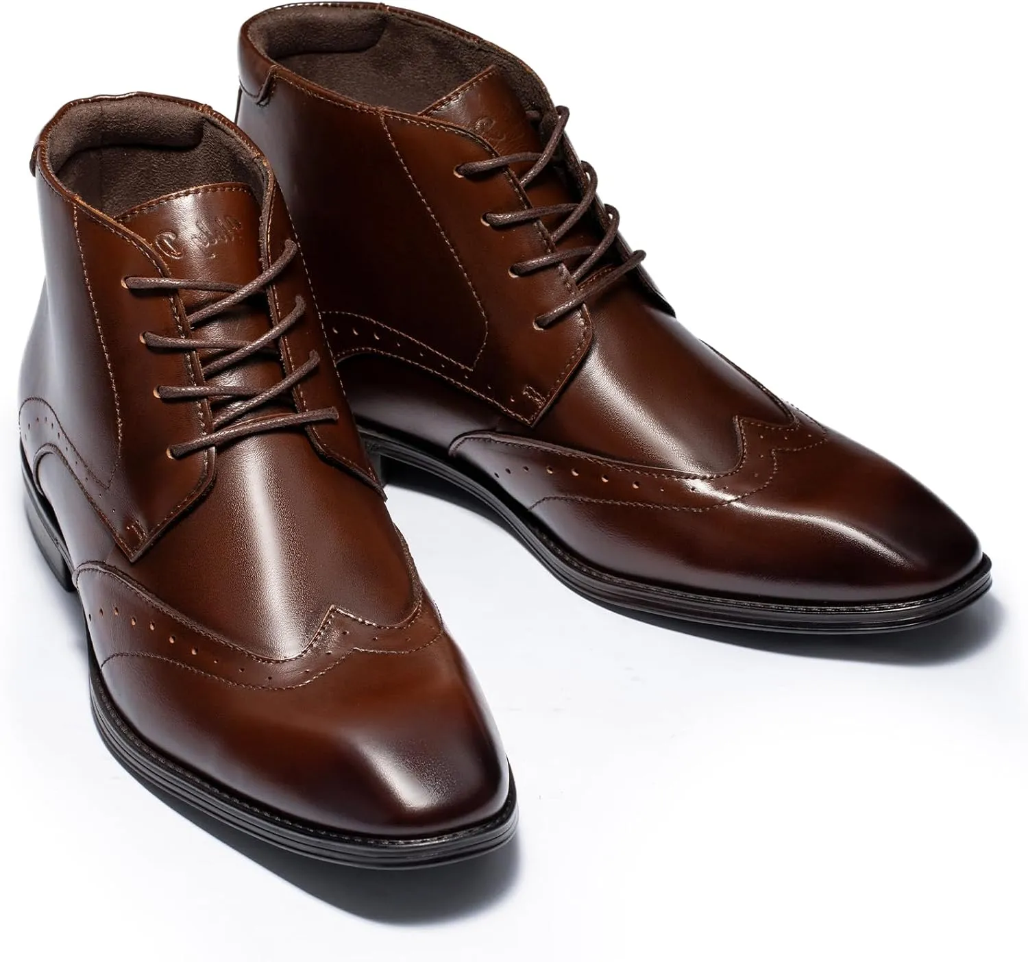 Holy dove Mens Dress Boots,Premium Leather Oxford Chukka, Waterproof Non-Slip Business Boots for Men‌‌