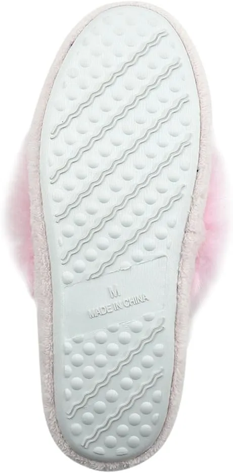 Home Slipper Women's Soft Fleece Indoor Non-Slip House Flip-Flops SPA Thong Slippers