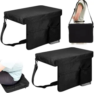 Hosuly Portable Stadium Seat Without Back Stadium Seats for Bleachers Lightweight Bleacher Seat Cushion with Shoulder Strap and Cup Holder for Sporting Travel Hiking Fishing Camping
