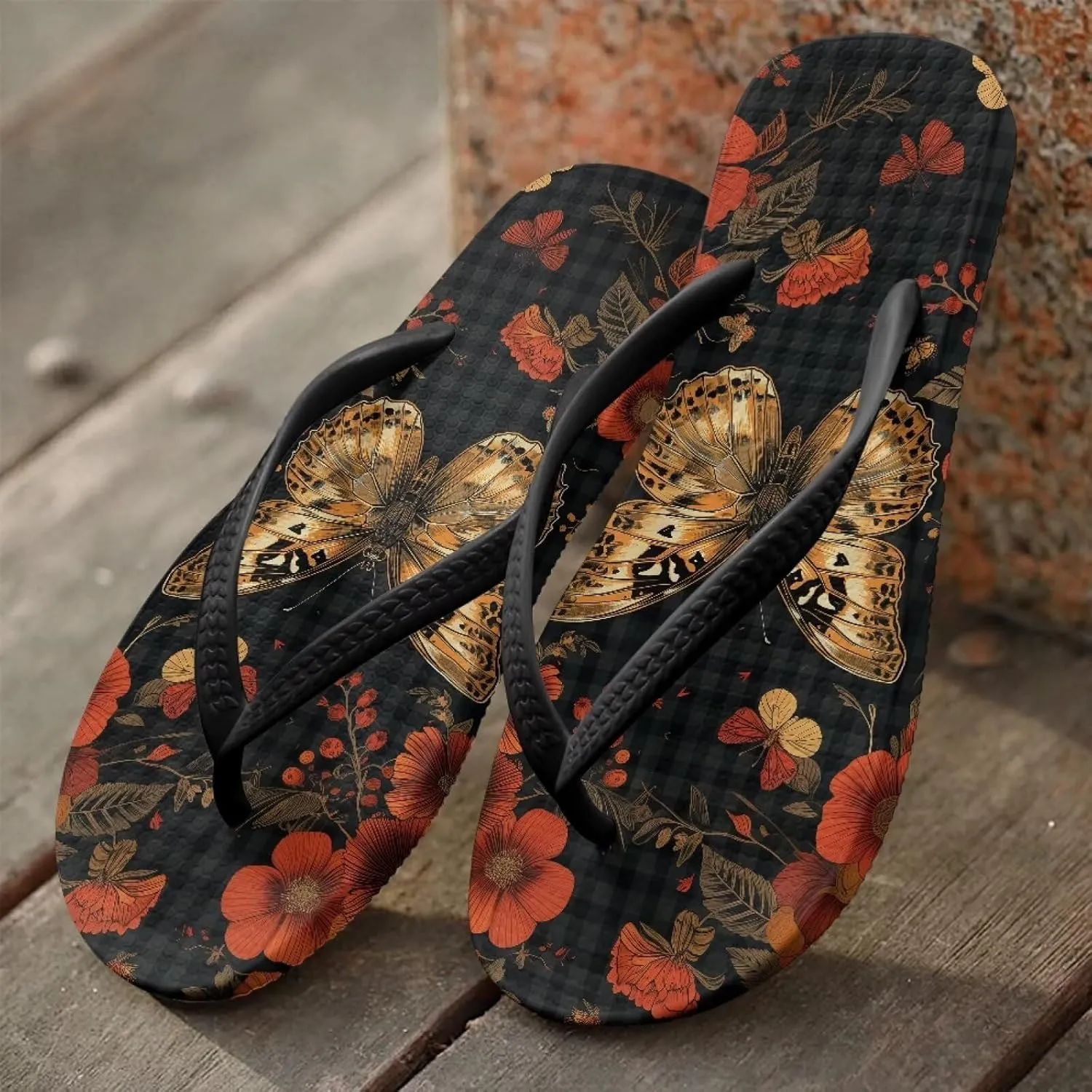 Howilath Animal Pattern Women Sandals Non-Slip Flip Flops for Women Beach Thong Sandals Bathroom Shower Shoes with EVA Sole
