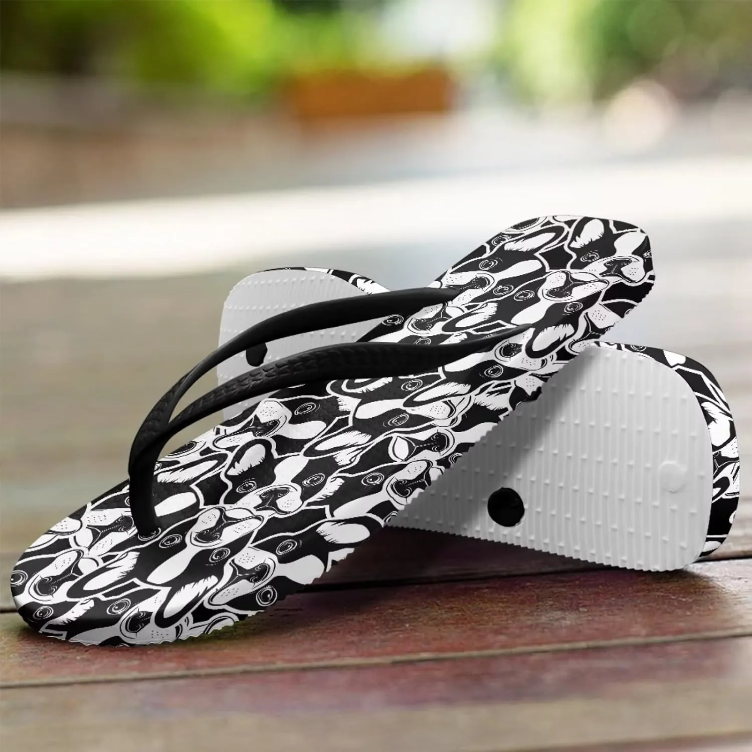 Howilath Animal Pattern Women Sandals Non-Slip Flip Flops for Women Beach Thong Sandals Bathroom Shower Shoes with EVA Sole