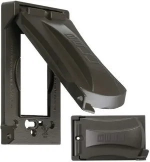 Hubbell MX1050Z Bell 1-Gang Weatherproof Universal Metal Flip Cover, Vertical/Horizontal 12-in-1, Bronze