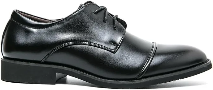 HuitJours Men Brogues Wingtip Lace up Classic Black Dress Shoes Derby Gatsby Prom Fashion Oxford