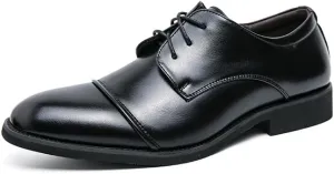 HuitJours Men Brogues Wingtip Lace up Classic Black Dress Shoes Derby Gatsby Prom Fashion Oxford