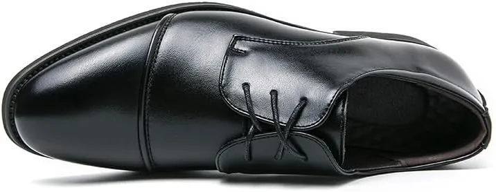 HuitJours Men Brogues Wingtip Lace up Classic Black Dress Shoes Derby Gatsby Prom Fashion Oxford