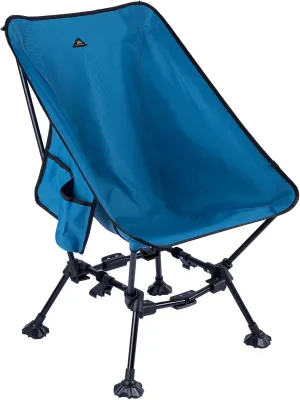 iClimb Two-Heights Light Compact Comfortable Camping Folding Beach Chair with Anti-Sinking Large Feet and Carry Bag
