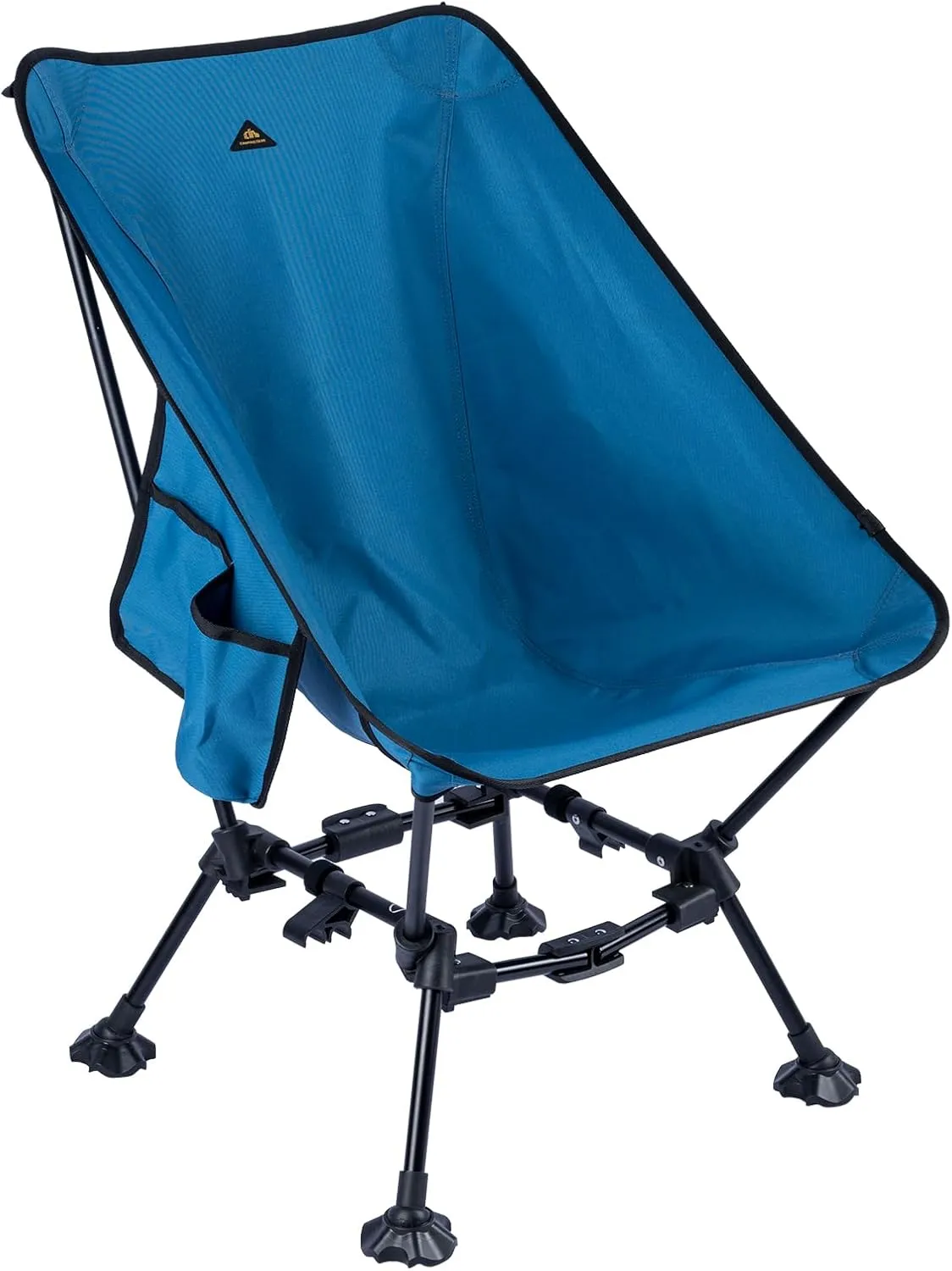 iClimb Two-Heights Light Compact Comfortable Camping Folding Beach Chair with Anti-Sinking Large Feet and Carry Bag