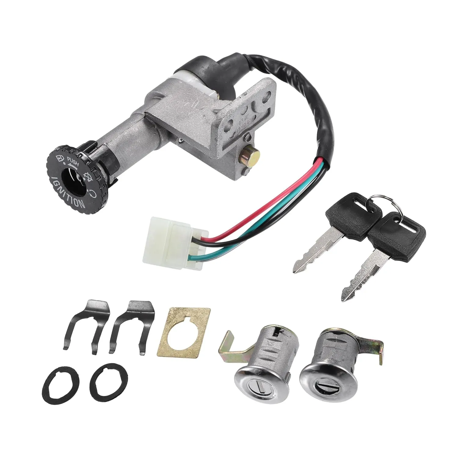 Ignition Switch Lock Cylinder Panel Lock Cushion Lock w/Key for GY6 49cc 50cc 125cc 150cc Scooter for Tao Tao VIP 50 Icebear Vitacci/Front Lock Saddle Lock/Durable / 1 Set