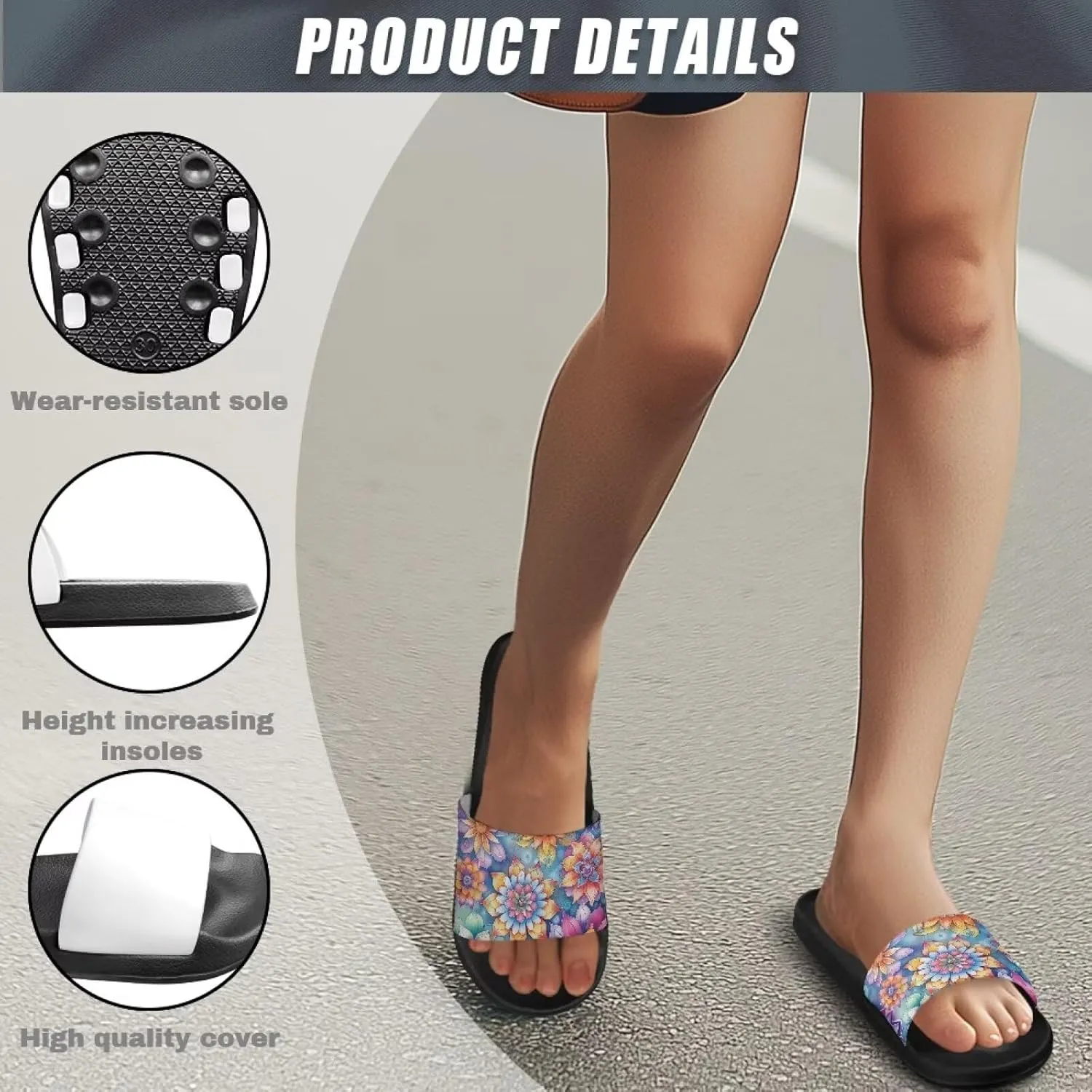 Increase Platform Flip Flops - Anti-Slip Outdoor Sandals for Beach, Pool, and Travel