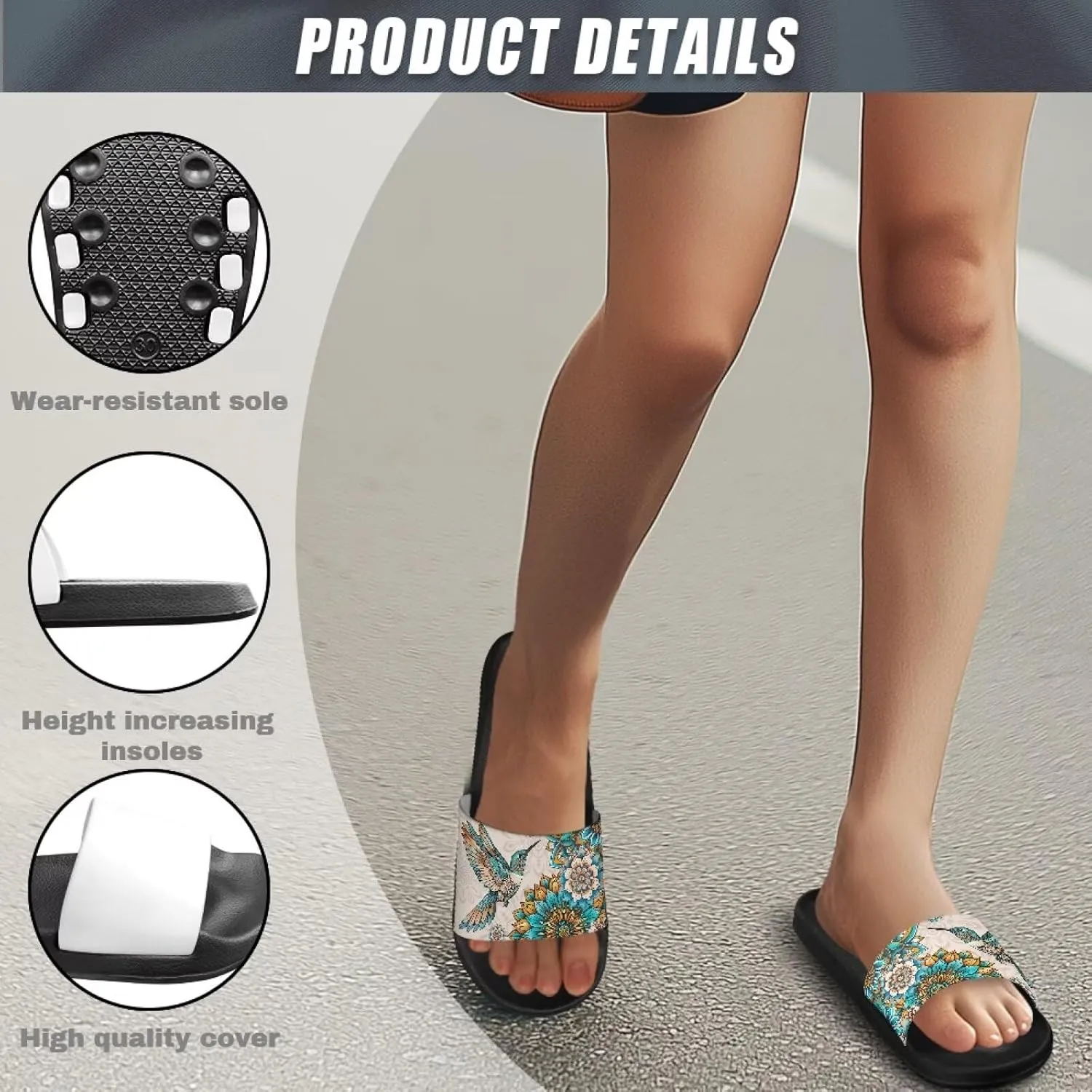 Increase Platform Flip Flops - Anti-Slip Outdoor Sandals for Beach, Pool, and Travel