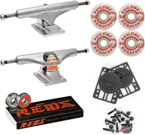 Independent Skateboard Trucks 129 Mid   54mm Spitfire Burners Wheels, Bones Bearings