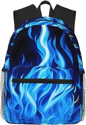 Indigo Flame Print Print Lightweight And Comfortable Duffel Bag, Casual Daypack, Multipurpose Backpack