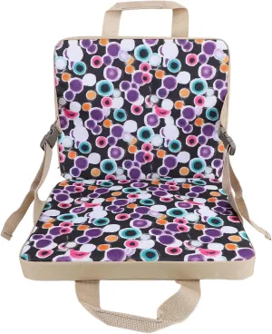 Indoor Outdoor Folding Chair Cushion, Foldable Portable Stadium Seat, Thick Floral Stadium Bleacher Cushion with Backrest for Sports Events, Hiking, Fishing, Camping