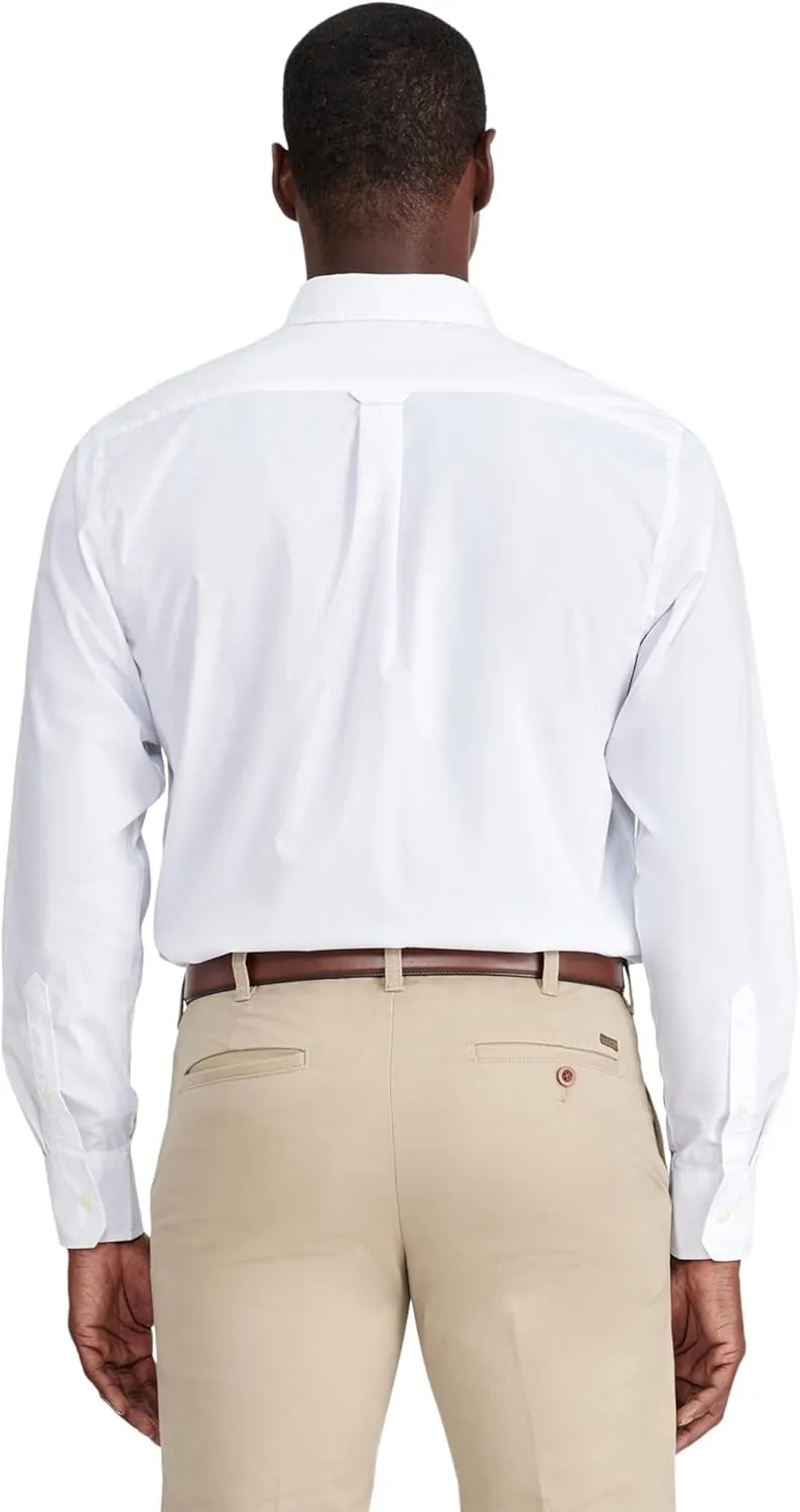 IZOD Men's Button Down Long Sleeve Stretch Performance Solid Shirt