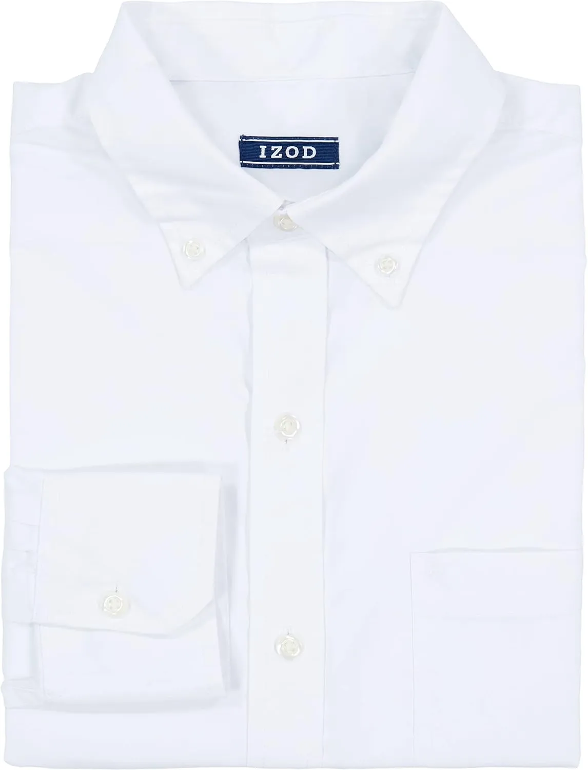 IZOD Men's Button Down Long Sleeve Stretch Performance Solid Shirt