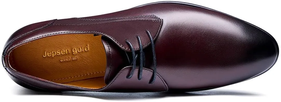 Jepsengord Men's Dress Shoes Wingtip Genuine Cowhide Leather Oxfords with Brogue Formal Business Wedding Derby Shoes