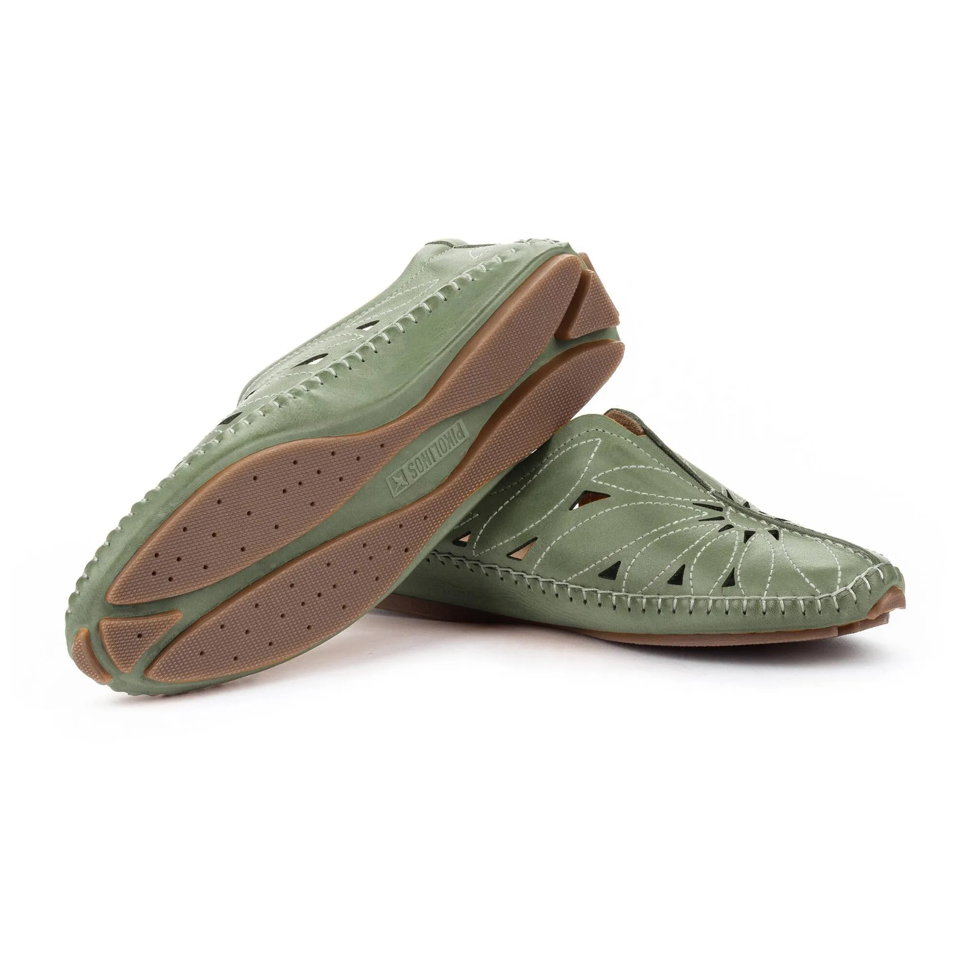 'Jerez' women's perforated summer loafer - green