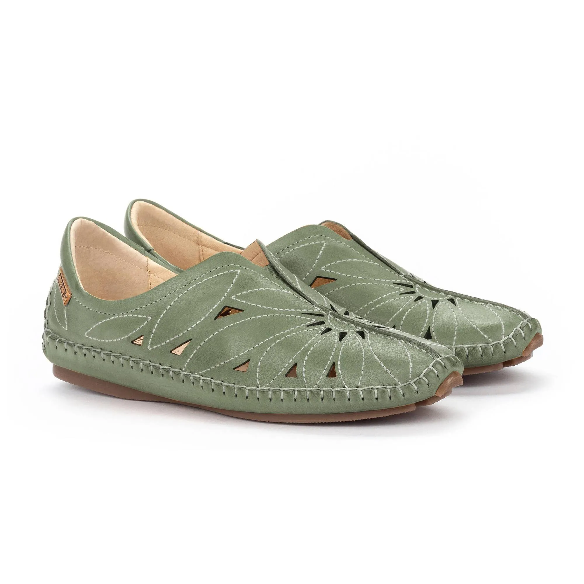 'Jerez' women's perforated summer loafer - green