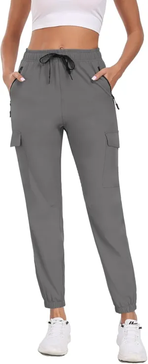 Joggers for Women Hiking Pants Lightweight Quick Dry Water Resistant Cargo Pants Athletic Travel Casual QYY24012