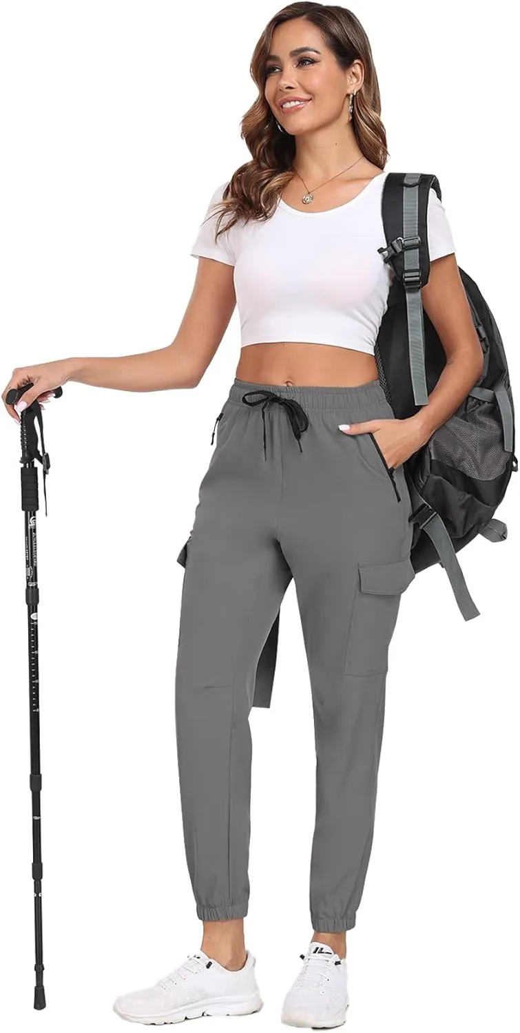 Joggers for Women Hiking Pants Lightweight Quick Dry Water Resistant Cargo Pants Athletic Travel Casual QYY24012