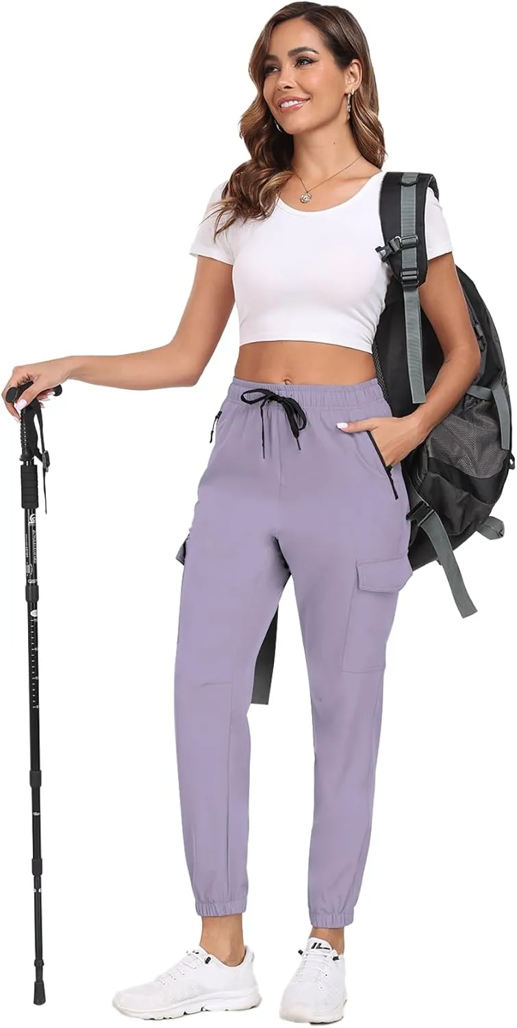 Joggers for Women Hiking Pants Lightweight Quick Dry Water Resistant Cargo Pants Athletic Travel Casual QYY24012