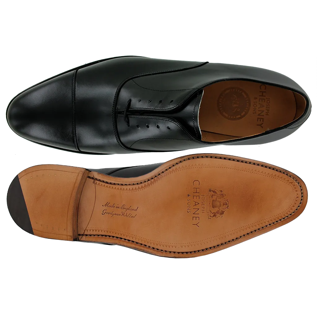 Joseph Cheaney Black Lime Classic Oxford Shoes