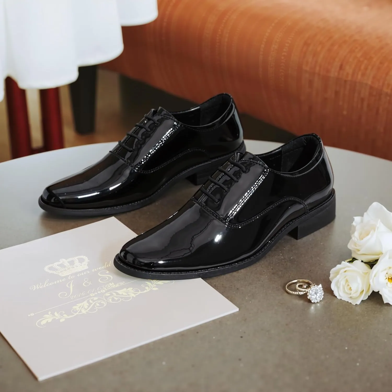 Jousen Mens Dress Shoes Formal Business Oxford Shoes for Men Tuxedo Dress Shoes for Men