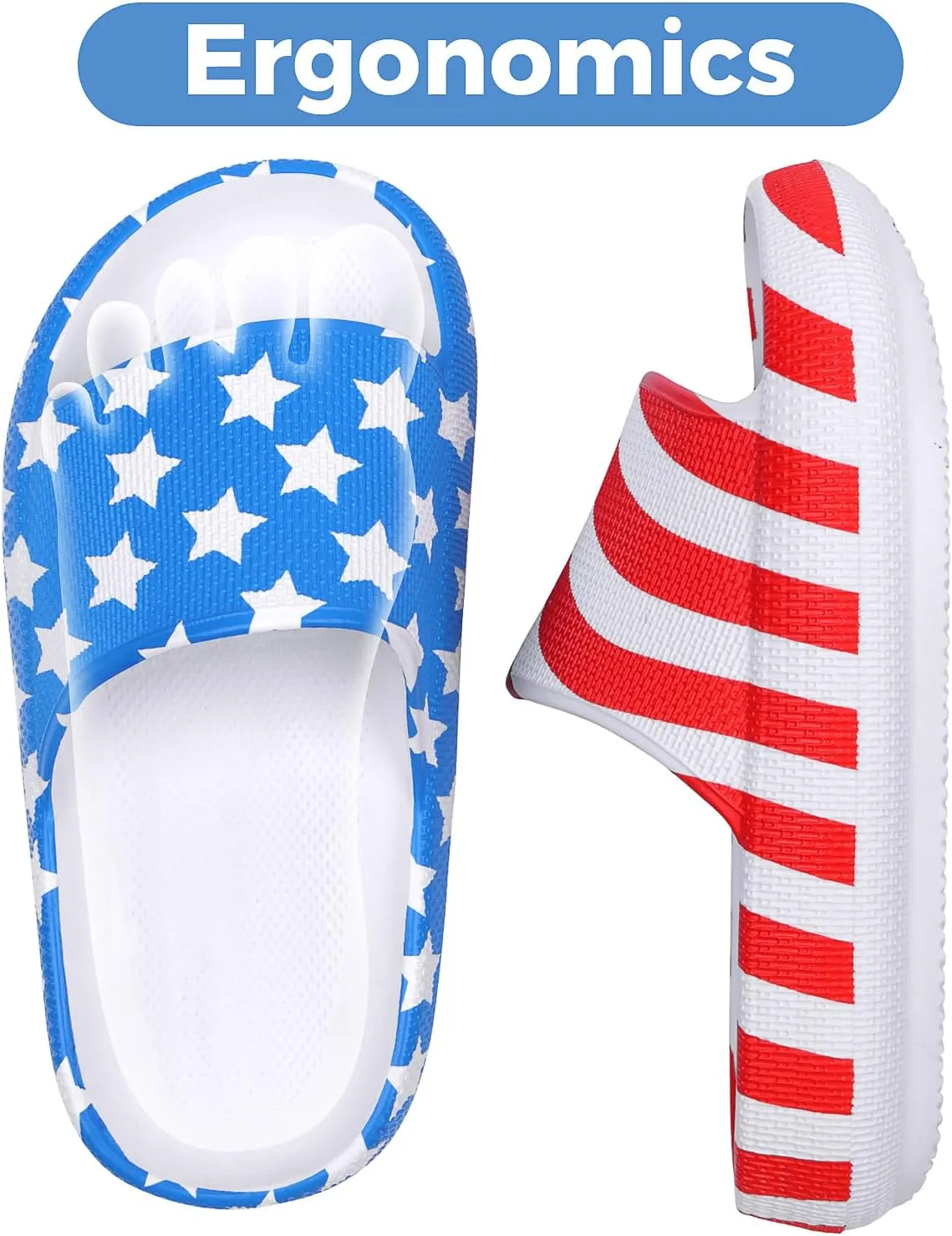Kids Cloud Slides Boys Girls Flip Flops Slip On Beach Sandals Youth Pool Shower Shoes EVA Summer Slippers（11 Little Kids - 6 Big Kids）