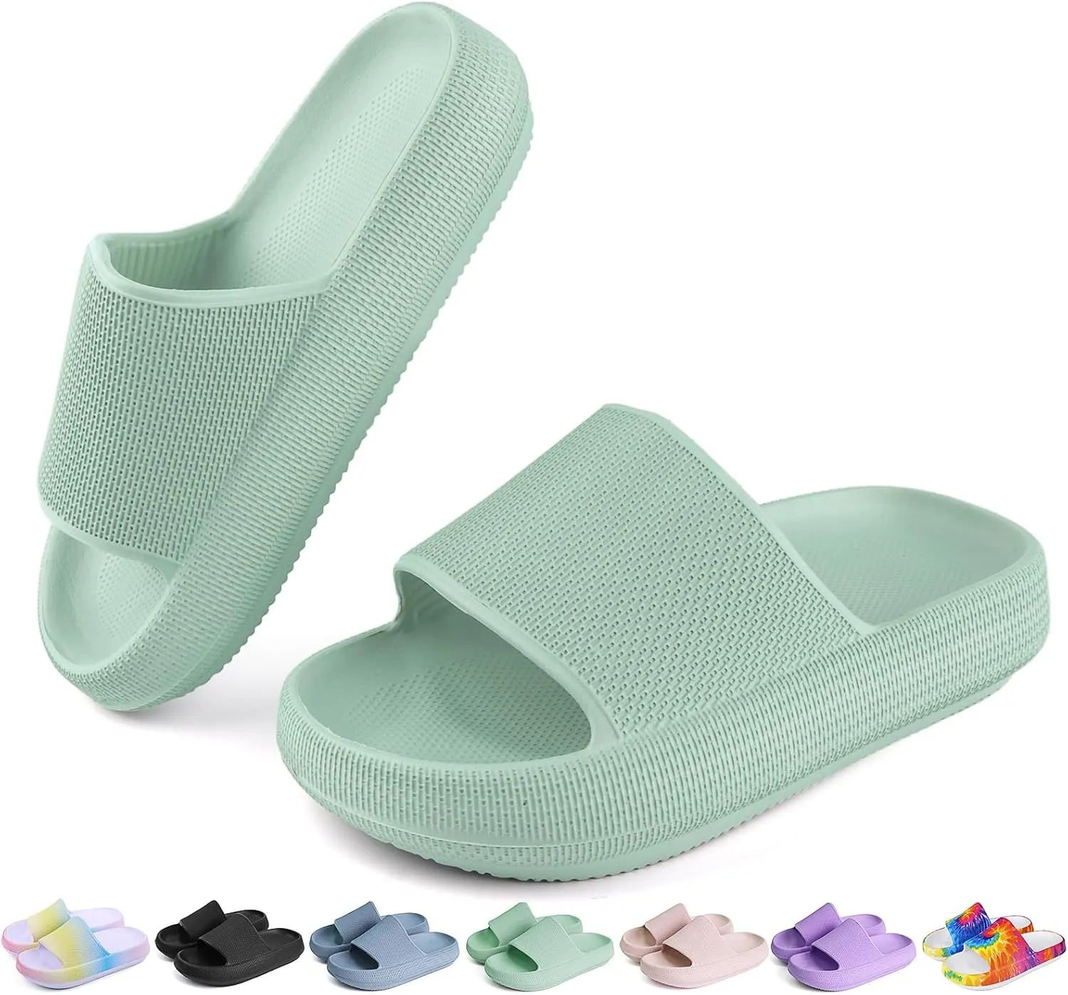 Kids Cloud Slides Boys Girls Flip Flops Slip On Beach Sandals Youth Pool Shower Shoes EVA Summer Slippers（11 Little Kids - 6 Big Kids）