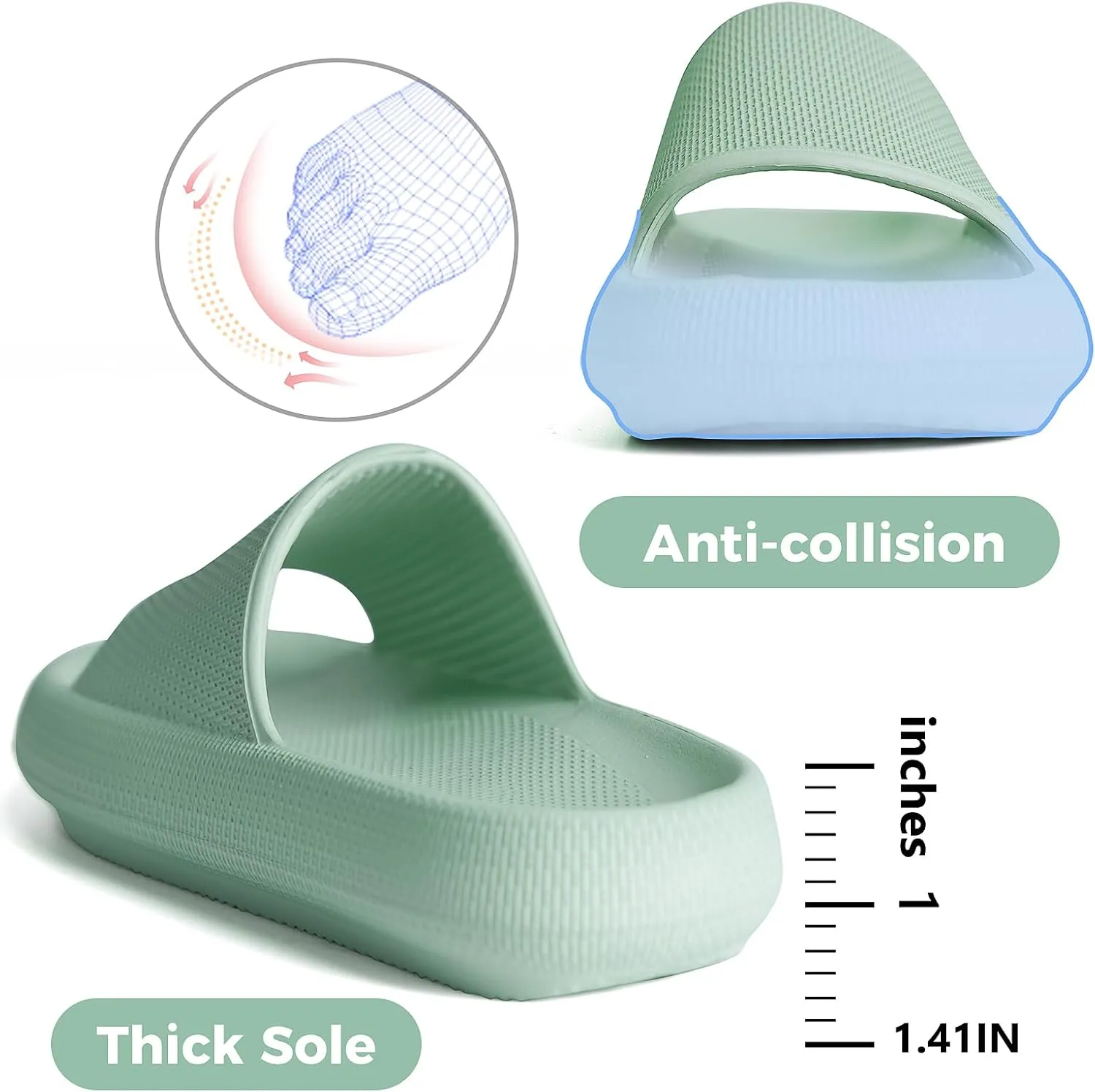 Kids Cloud Slides Boys Girls Flip Flops Slip On Beach Sandals Youth Pool Shower Shoes EVA Summer Slippers（11 Little Kids - 6 Big Kids）