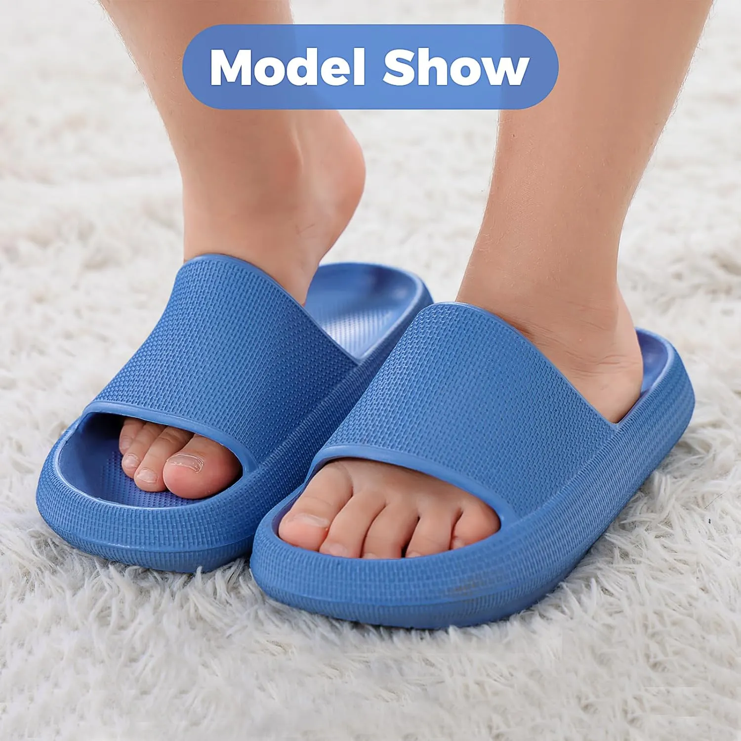 Kids Cloud Slides Boys Girls Flip Flops Slip On Beach Sandals Youth Pool Shower Shoes EVA Summer Slippers（11 Little Kids - 6 Big Kids）