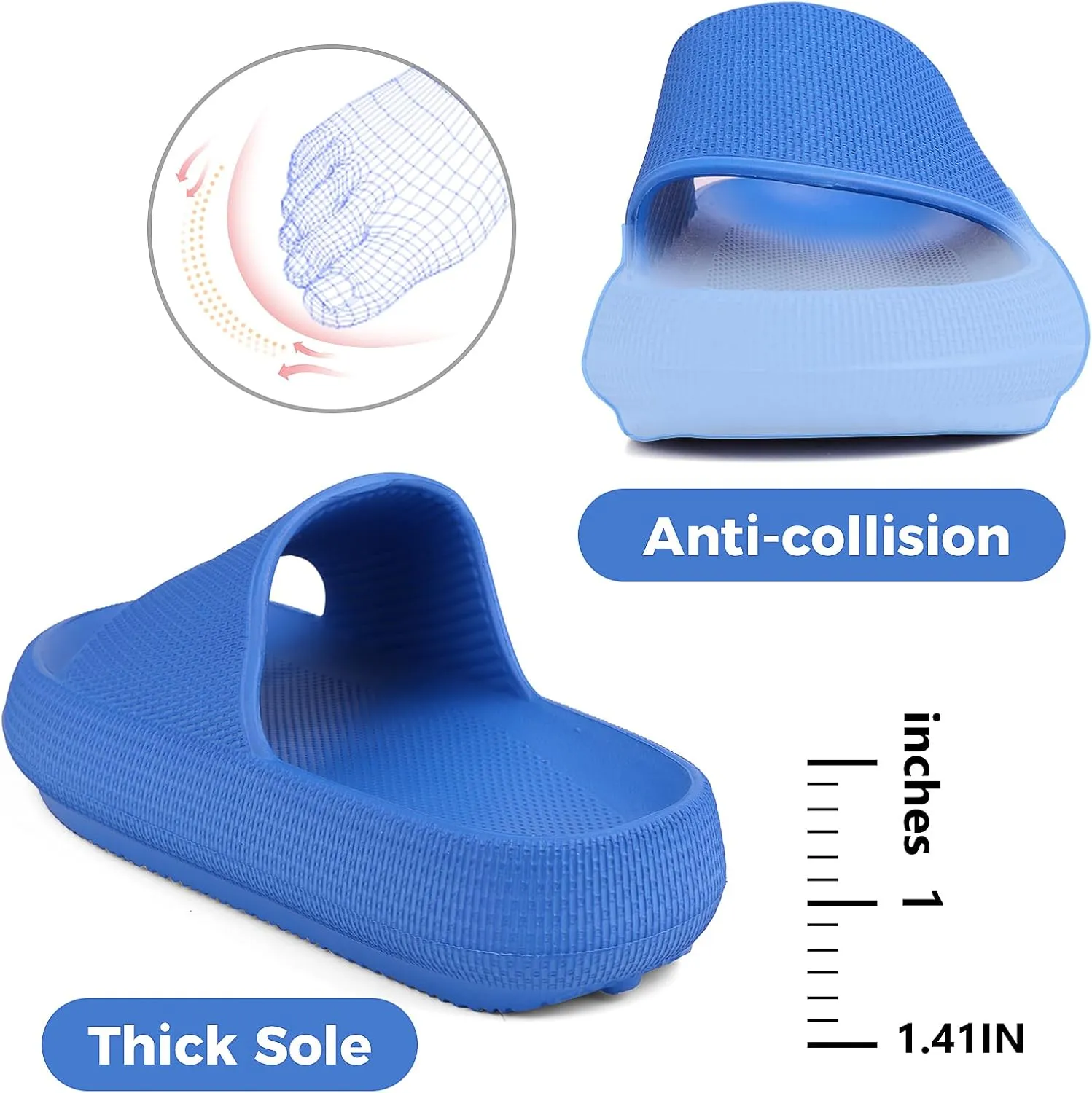 Kids Cloud Slides Boys Girls Flip Flops Slip On Beach Sandals Youth Pool Shower Shoes EVA Summer Slippers（11 Little Kids - 6 Big Kids）