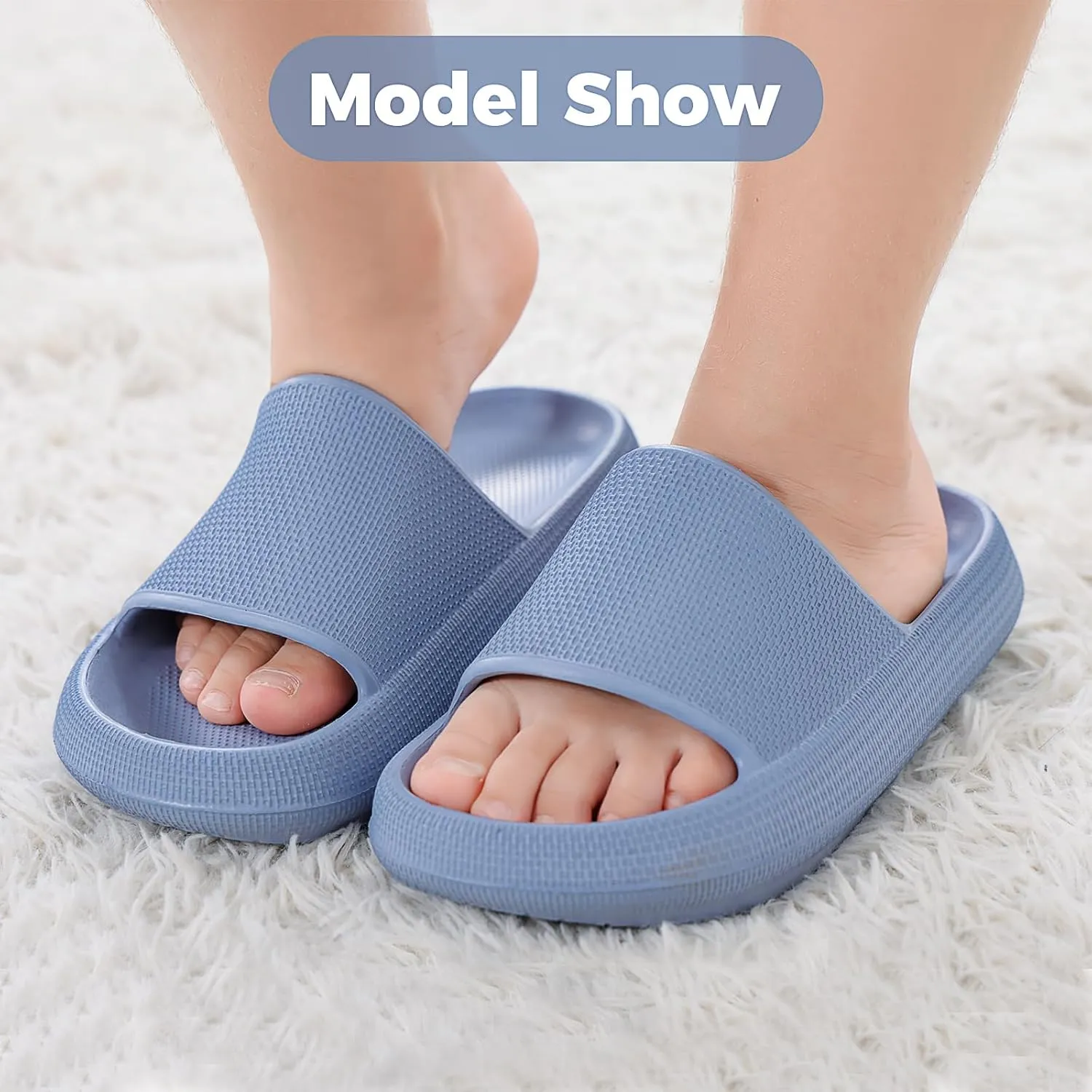 Kids Cloud Slides Boys Girls Flip Flops Slip On Beach Sandals Youth Pool Shower Shoes EVA Summer Slippers（11 Little Kids - 6 Big Kids）