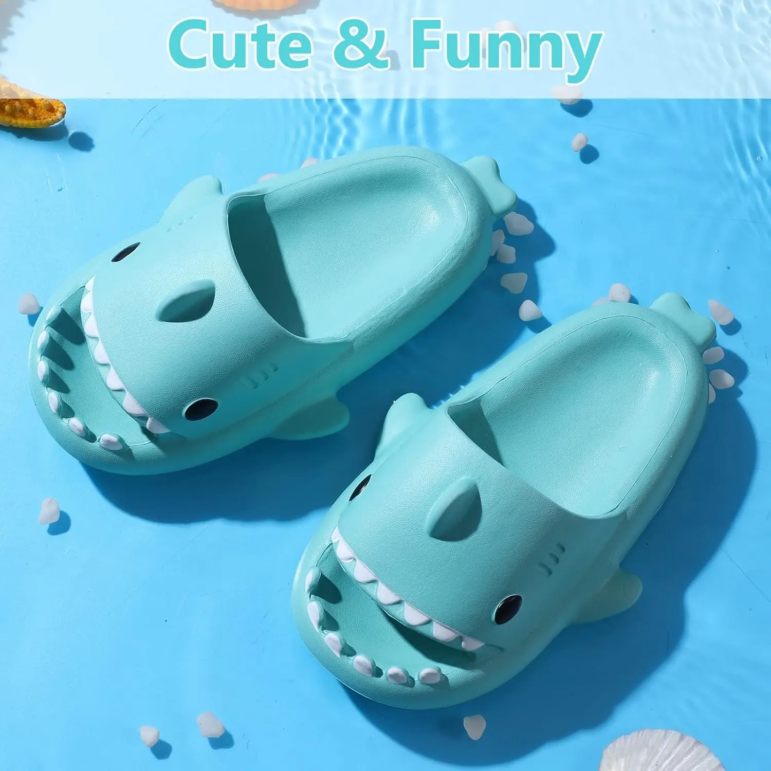 Kids Shark Cloud Slides | Toddler Boys Girls Shower Slippers | Boys Girls Cute Cartoon Fish Flip Flops | Beach Pool Home Sandals | Quick Dry Non-Slip