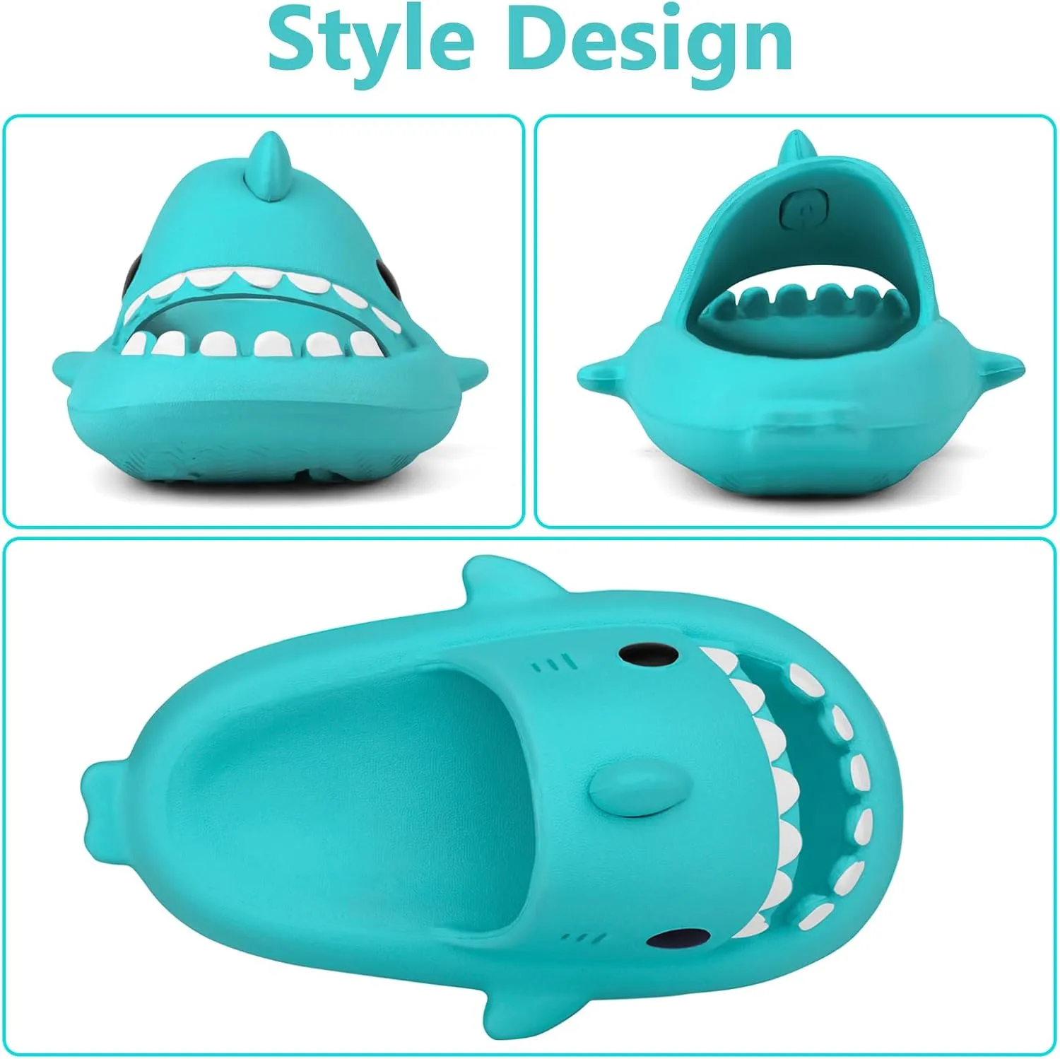 Kids Shark Cloud Slides | Toddler Boys Girls Shower Slippers | Boys Girls Cute Cartoon Fish Flip Flops | Beach Pool Home Sandals | Quick Dry Non-Slip