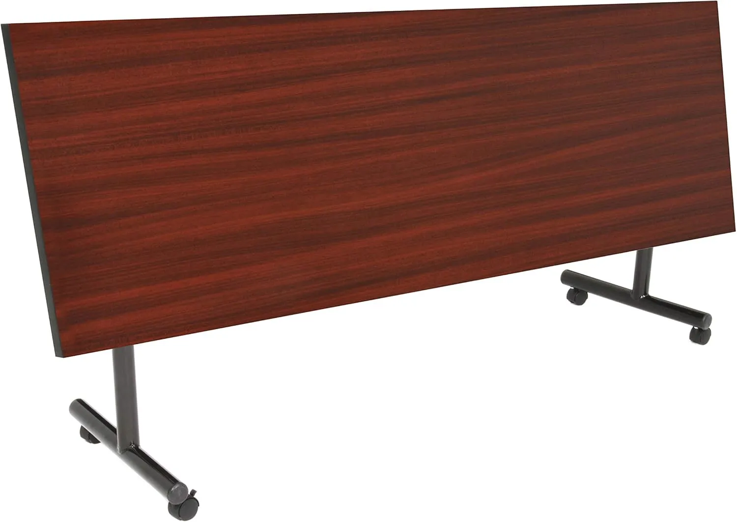 Kobe 84" Flip Top Mobile Training Table with Modesty- Mahogany